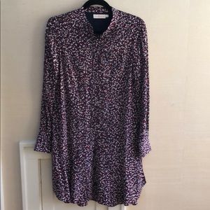 Tory Burch Silk Button Down Shirt Dress